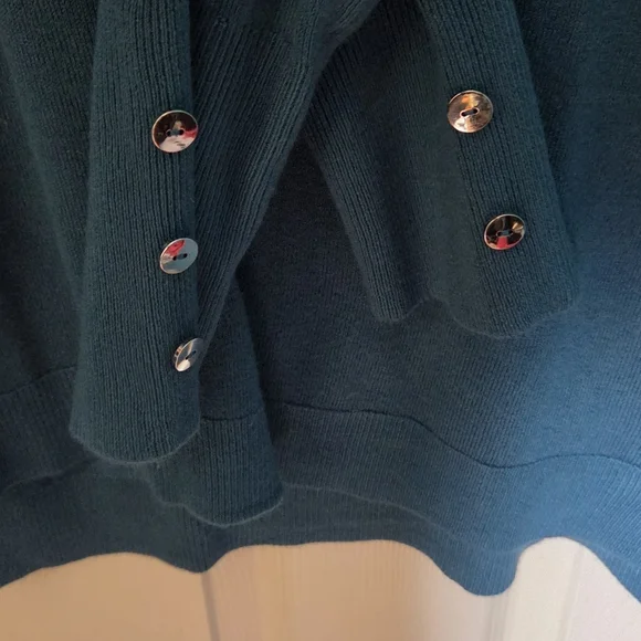 Blue V-Neck Sweater - Picture 4 of 6